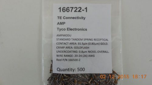 166722-1, te connectivity, amp, tyco, ampmodu, gold, 20-24awg, crimp female pin for sale