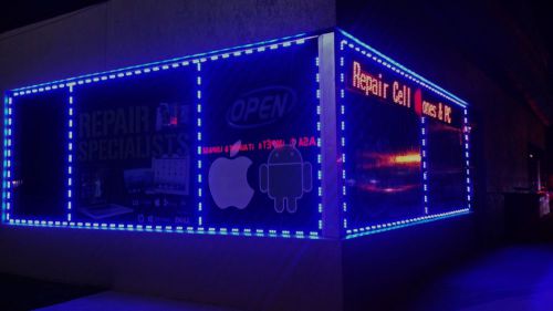 20 ft 40X INSTALLED BLUE FLEXIBLE STOREFRONT LED MODULES + FREE SHIPPING + DIY