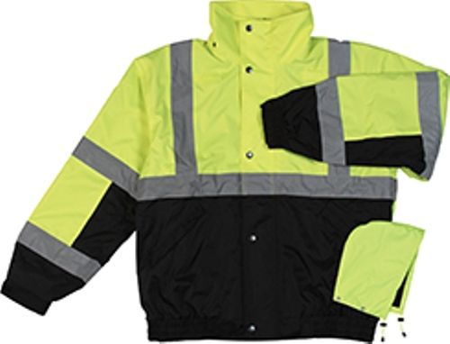 ERB ANSI Class 2 Bomber Jacket Warm Super nice LIME HIGHVISIBILITY