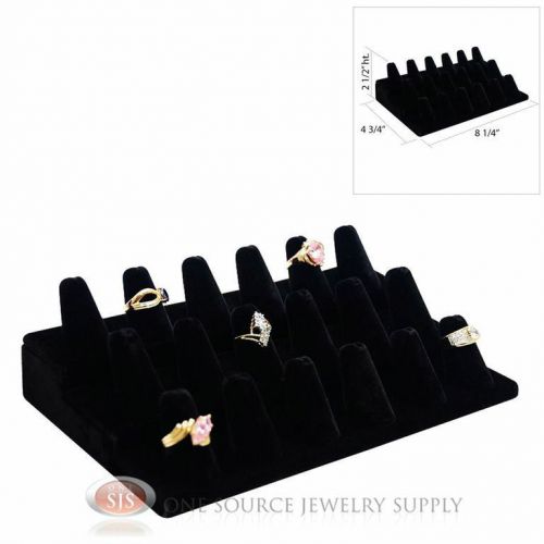 2 1/2&#034; Black Velvet 18 Finger Ring Display Jewelry Showcase Presentation