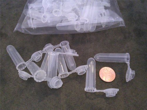 40 NEW small,plastic microcentrifuge tubes with hinged caps: 2 ml size, little