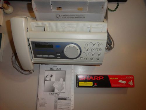 Sharp UX-P200 Plain Paper Fax Telephone Facsimile Copier + Film Roll GREAT BUY!
