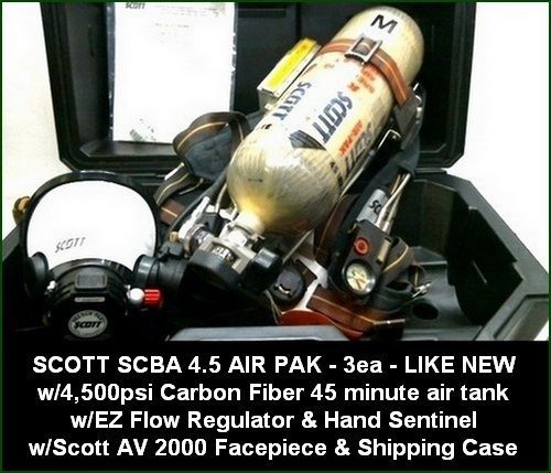 Scott scba air paks - 3 each - one price - excellent condition for sale