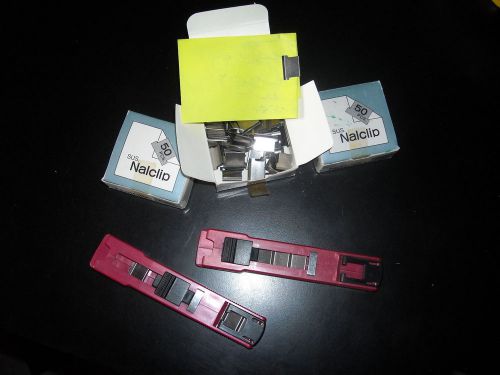 2 Nalclip fastening &amp; binding systems + 3 boxes of reusable clips binds 15 pages