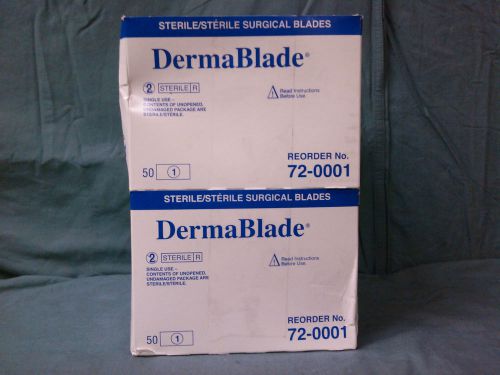 2 Boxes of DermaBlade Sterile Surgical Blades-Total of 100 Blades!