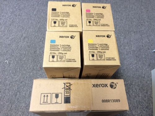 New Genuine Xerox 7120 7125 7220 7225 cyan,black, yellow, magenta &amp; waste toner.