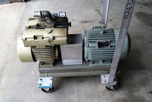 Orion dry vacuum pump 3.6hp 2.2 kw 6p 200-220v 3ph type: mla3115a w/ ss cart for sale