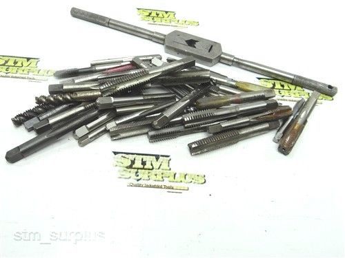 Big assorted lot of hss taps 1/4&#034; -20 nc to 1/2&#034; -13 nc with wrench besly gtd for sale