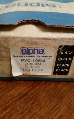 NEW ALPHA PVC-105/4 #4 PVC TUBING 100FEET BLACK                      LX