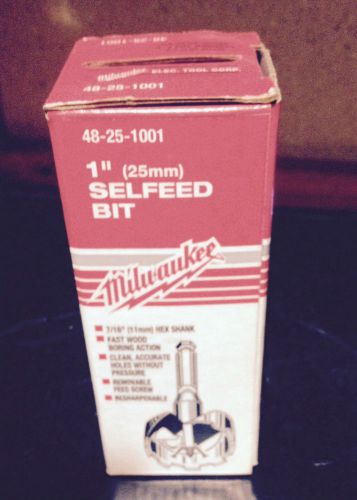 48-25-1001 Milwaukee 1&#034; Selfeed Bit NEW IN BOX