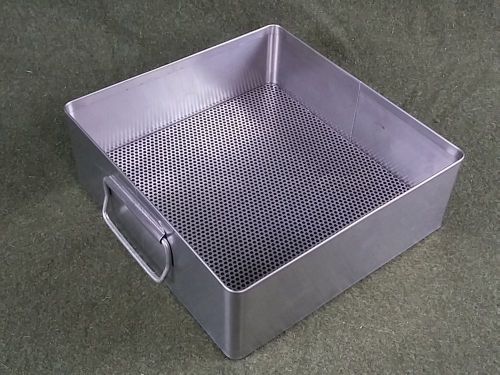 Used Sterilizer Tray Instrument With Handles 10-1/2&#034; X 10&#034; X 3-1/2&#034; Autoclave