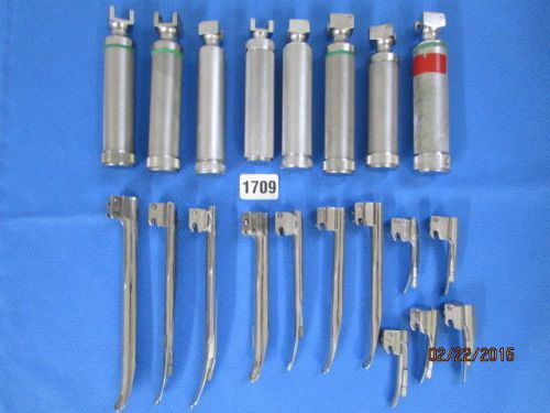 Welch Allyn LOT 20 Laryngoscope Handles and Blades Patient Exam Diagnostic 1709