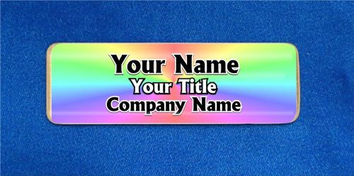 Rainbow Back Pastel Custom Personalized Name Tag Badge ID Employee Teacher Nurse