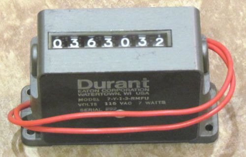 Durant Eaton Electric Mechanical Counter Meter 7-Y-1-3-RMFU 115 Volts 7 Watts