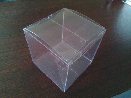 50 clear vinyl favor boxes, cube gift boxes 5&#034;x5&#034;x5&#034; new wedding gift table box for sale