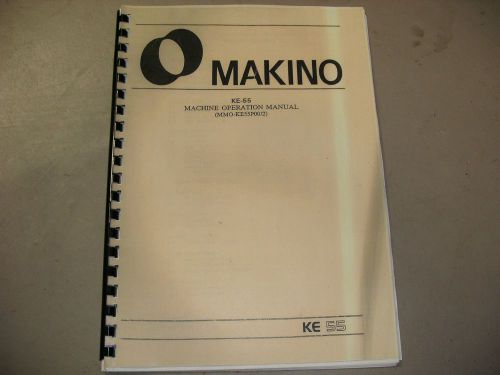Makino Leblond KE55 Knee Type Milling Machine Operator Manual MMO-KE55P00/2