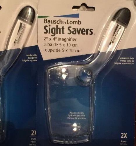4 Bausch &amp; Lomb Sight Savers Rectangular Handheld Magnifier Acrylic Lens 4x2in