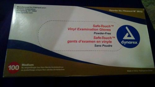 Dynarex Safe-Touch Latex Examination Gloves, 2 boxes,100 Count each, Medium