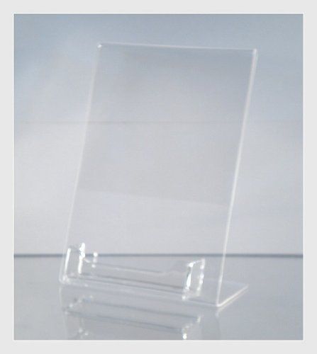 Dazzling Displays 6-pack Acrylic 5x7 Slanted Sign Holder with Business Card Hold