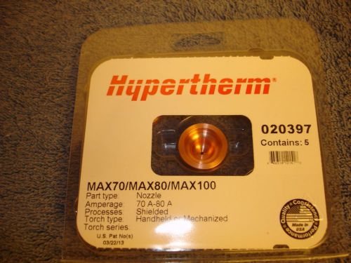 Hypertherm 020397 Plasma Cutter Nozzle MAX70 80 100 Consumable 5 Pack