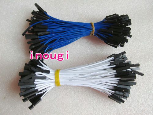 10cm 50pc blue + 50pc White 2.54mm 1p female to F Dupont Wire Jumper For Arduino
