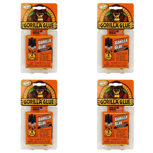 Gorilla Glue 771 Mini Tubes Single Use Tubes-4 Pack, 4-Pack, 16 Tubes In Total