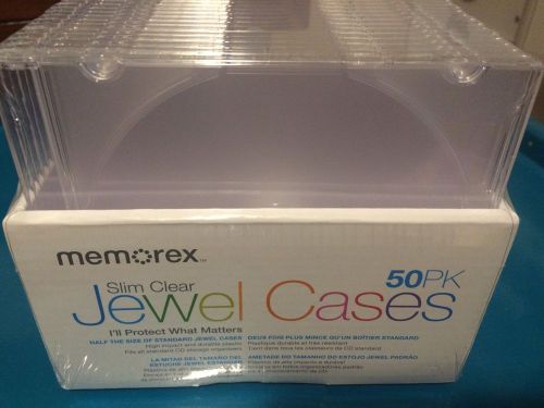 Memorex clear jewel cases, 50 pack, NEW