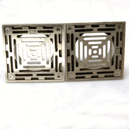 NEW Lot of 2 Watts L6PC-1L Square Grate Industrial Floor Drains 6&#034;