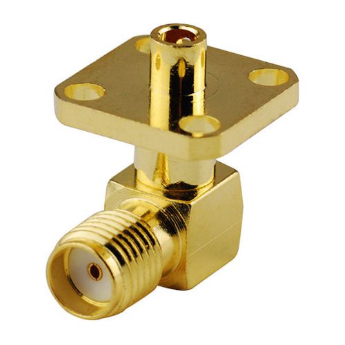 Sma 4 hole panel mount jack female right angle rf connector for rg405 cable wifi for sale
