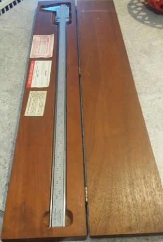 Starrett Master Vernier Calipers No. 123 0-26&#034; 26&#034; Original Wood Case