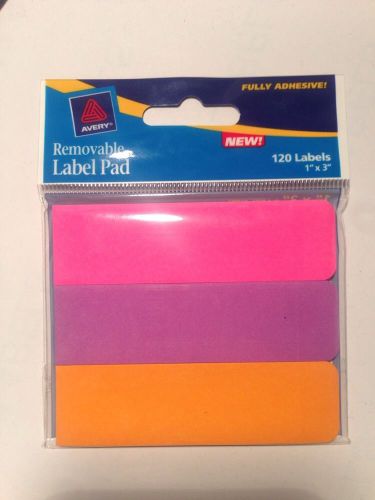 6-pack of Avery Removable Label Pads 22010 1&#034;x 3&#034; 720 labels - Multi-Colors