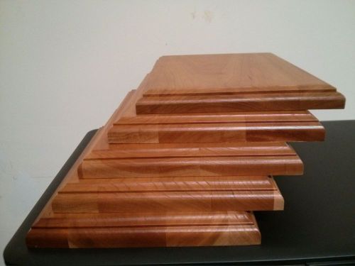 Lot of 6 Blank 7&#034; X 9&#034; Solid Cherry Award Plaques for Presentation