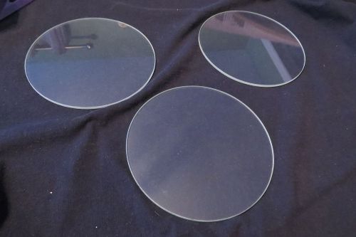 Lot of 3 Large Schott Glass 6&#034; diameter TEMPAX round Glass Optical  windwow