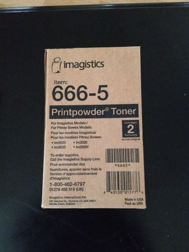 Two Original Genuine OEM 666-5 Imagistics Printpowder Toner for im2020 im2520
