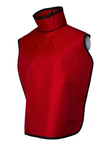 Dental radiation apron w/ collar and hanging loops lightweight adult red for sale