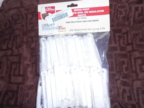 field guardian fencing system wood post 2&#034; polytape nail on insulator white 25pk