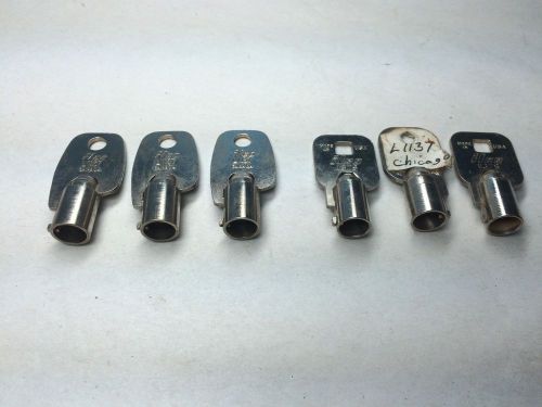 ILCO Tubular Factory Cut Keys - 6 pieces  L1137 -3, 1137S - 3 Chrome Finish