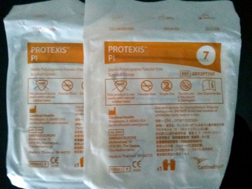 Two Pair PROTEXIS Polyisoprene Pl Sterile Surgical Gloves, SIZE 7, Exp 08/2017