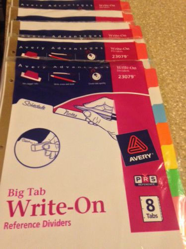 5 SETS!! Avery Big Tab Write-On Dividers, 8-Tab NEW IN PACKAGE Great Deal!