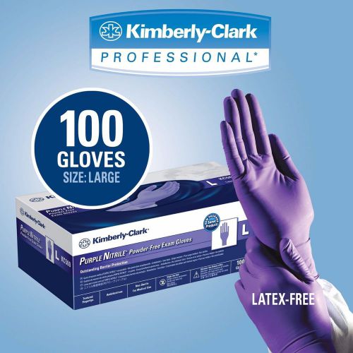 Kimberly Clark Purple Nitrile Exam Gloves 100ct, Size - Large.