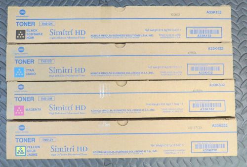 Genuine Konica Minolta Toner Set NEW TN512C TN512M TN512Y TN512K Bizhub C454