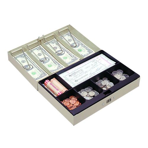 MMF Industries Steel Cash Box with Combination Lock and Handle, Sand (221619003)