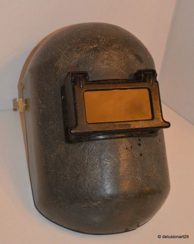 Vintage welding welders helmet with glass jackson hr 2a steampunk steam punk for sale