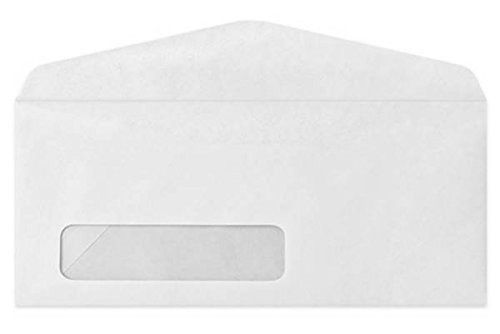 1000 Envelopes #9 Single Window White Commercial Gummed 3.875&#034; x 8.875&#034; Standard
