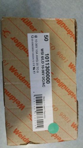 Box of 50 weidmuller 1011300000 wsi 6/ld 10-36v dc/ac fuse block w/led for sale