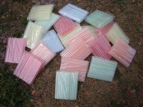 950+ LARGE COLORED STRAWS 1/2&#034; WIDE 8&#034; LONG MILK SHAKE BOBA  SMOOTHIES MED TEA
