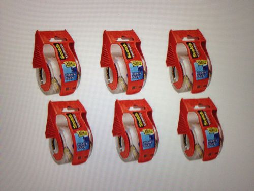 New! 3m scotch heavy duty shipping tape &amp; dispenser 20 times stonger 6 ct rolls for sale