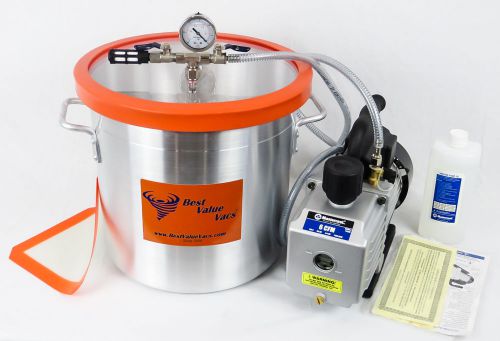 5 gallon vacuum chamber and mc 6 cfm single stage pump to degassing silicone for sale