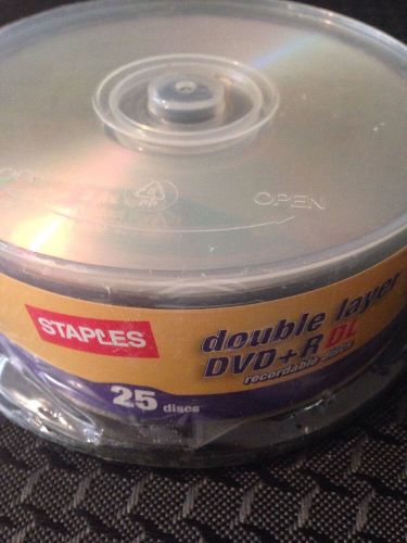 25 Staples 2.4 DVD+R Double Layer 8.5GB 240MIN Blank DL Dual Media ( New)