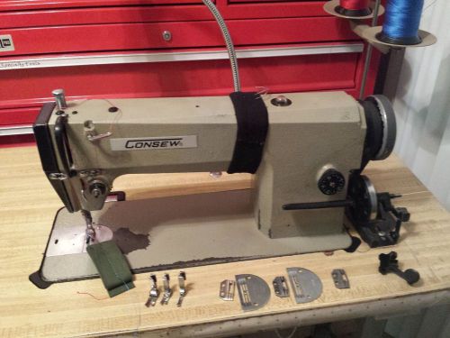 Consew 2230r industrial sewing machine 3/4 hp servo heavy duty throat plate for sale